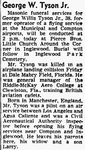 G Willis Tyson Jr - funeral details from newspaper by Jenifer A. Harding