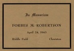 Forbes M Robertson - Tribute by Jenifer A. Harding