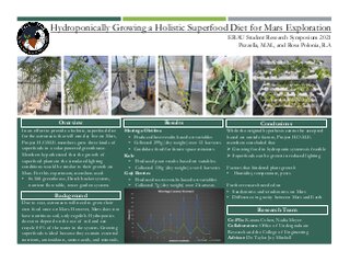 Hydroponically Growing a Holistic Superfood Diet for Mars Exploration