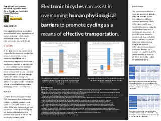 Bicycle Transportation Accessibility: How Electronic-Assist Bicycles can Supplement Human Physiology