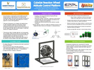 CubeSat Reaction Wheel Attitude Control Platform