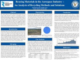 Reusing Materials in the Aerospace Industry – An Analysis of Recycling Methods and Solutions