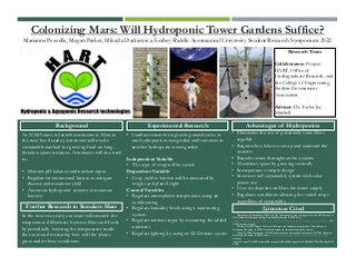 Colonizing Mars: Will Hydroponic Tower Gardens Suffice?