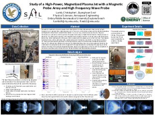 Study of a High-Power, Pulsed Plasma Jet with a Magnetic Probe Array and High Frequency Wave Probe