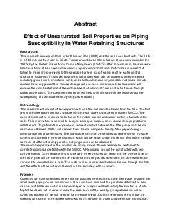 Effect of Unsaturated Soil Properties on Piping Susceptibility in Water  Retaining Structures
