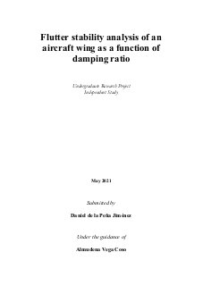 Flutter Stability Analysis of an Aircraft Wing as a Function of Damping Ratio