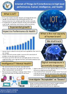 Internet of things (IoT) interference in high level performance, human intelligence, and health