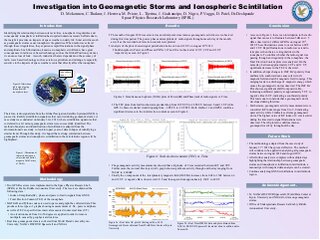 Investigation into Geomagnetic storms and ionospheric scintillation