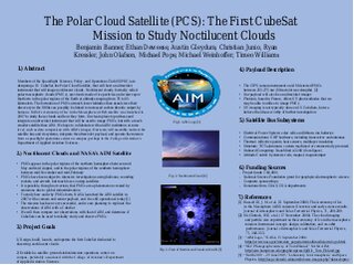 The Polar Cloud Satellite: The First CubeSat Mission to Study Noctilucent Clouds